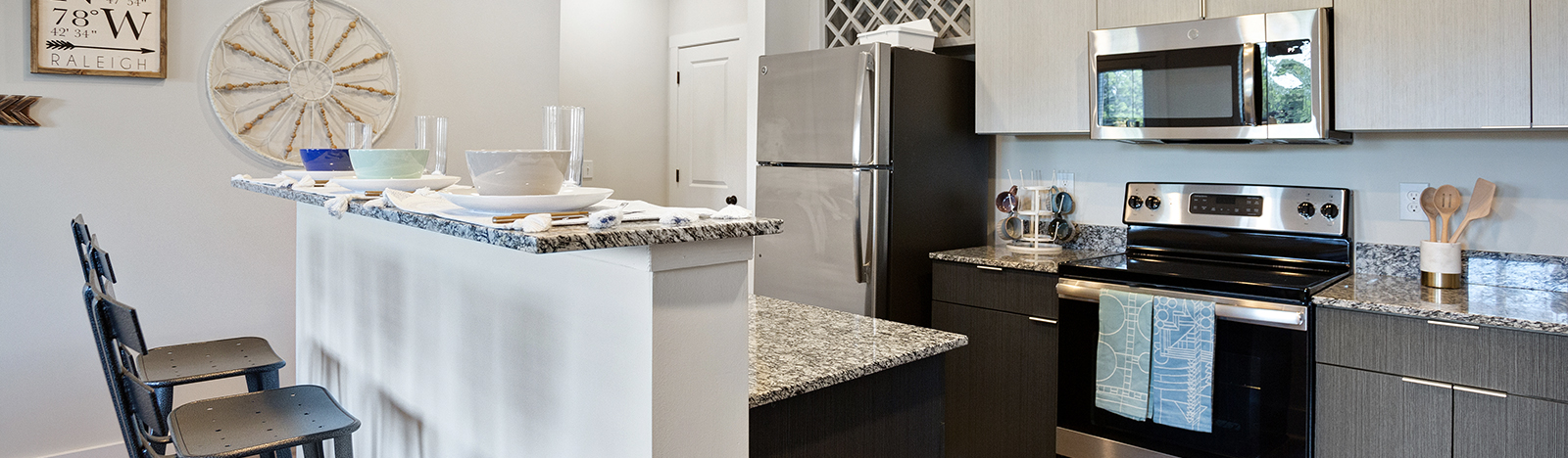 Furnished apartment kitchen