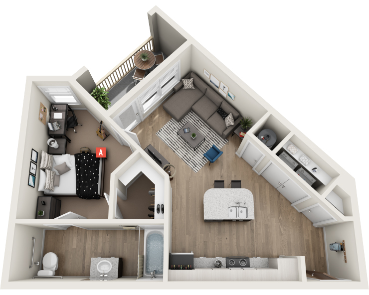 1x1 - Dogwood Floor plan