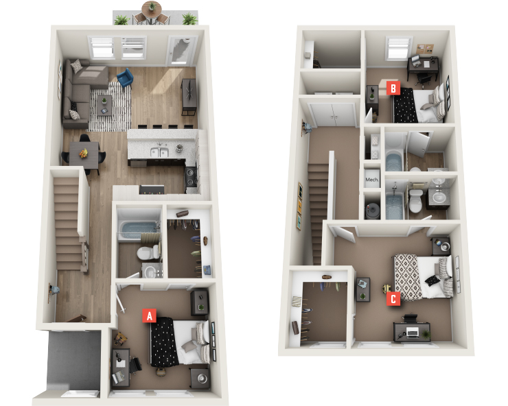 3x3 - Hillsborough A Floor plan