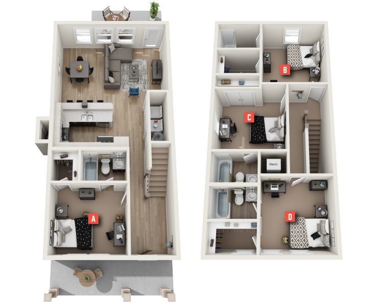 4x4 - Murphy A Floor plan